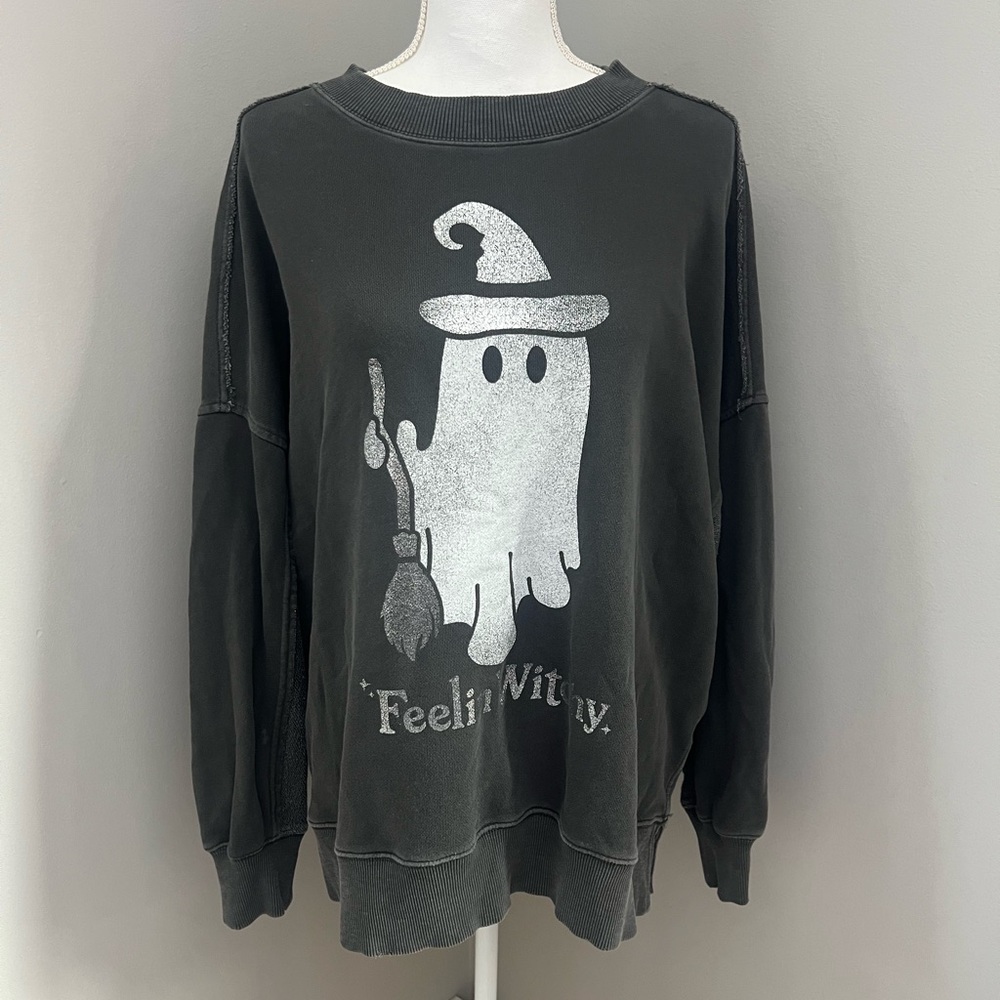 Aerie Big Chill Crew Halloween “Feelin Witchy” Oversized Sweatshirt - Picture 11 of 13